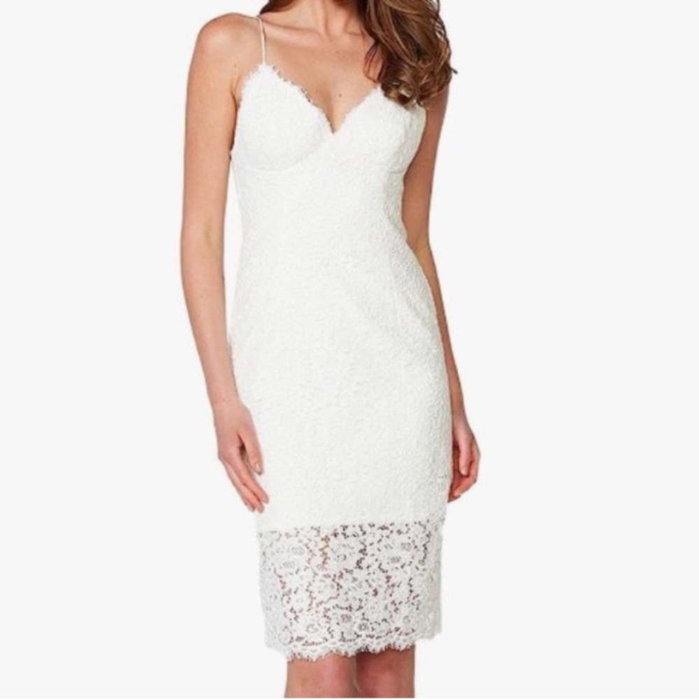 Bardot White Lace Slip Dress